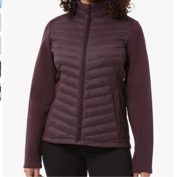 ❄️NWT❄️ 32 Degrees Womens Mixed Media Jacket- Deep Burgundy - Size: Small - Picture 2 of 5